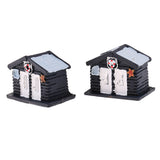Maxbell 5PCS Resin Mini Miniatures Emergency House Figurine Home Garden Decoration