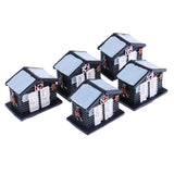 Maxbell 5PCS Resin Mini Miniatures Emergency House Figurine Home Garden Decoration