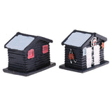 Maxbell 5PCS Resin Mini Miniatures Emergency House Figurine Home Garden Decoration