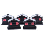 Maxbell 5PCS Resin Mini Miniatures Emergency House Figurine Home Garden Decoration