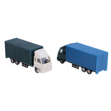 Maxbell 2x 1:100 Painted Model Car Container Truck Figure Layout Architecture Parts