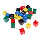 Maxbell 25Pcs Acrylic Six Sided Dice Dies 1-6 Digital for KTV Club Entertainment Toy