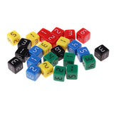 Maxbell 25Pcs Acrylic Six Sided Dice Dies 1-6 Digital for KTV Club Entertainment Toy