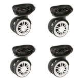 Maxbell 4 Pieces Replacement Travel Luggage / Trolley Case Universal Swivel Casters Dual Roller Bearing Wheels for DIY / Repair [YJ-002] - Black