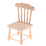 Maxbell 1:12 Scale Natural Wooden Dining Table Chairs Furniture Set Dollhouse Decor