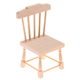 Maxbell 1:12 Scale Natural Wooden Dining Table Chairs Furniture Set Dollhouse Decor