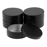 Maxbell 5 Pack Black Aluminum Empty Cosmetic Boxs Vial Bottles Round Pot Jars with Lid 100ml/3.5oz for Makeup Cream Sample Powder Tins Containers