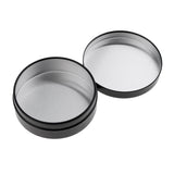 Maxbell 5 Pack Black Aluminum Empty Cosmetic Boxs Vial Bottles Round Pot Jars with Lid 100ml/3.5oz for Makeup Cream Sample Powder Tins Containers