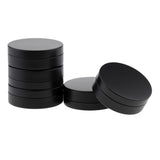 Maxbell 5 Pack Black Aluminum Empty Cosmetic Boxs Vial Bottles Round Pot Jars with Lid 100ml/3.5oz for Makeup Cream Sample Powder Tins Containers