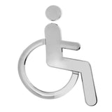 Maxbell Symbol Sign Wheelchair Toilet Acrylic Adhesive Handicap Wall Decal Sign for Unisex Bathroom Restroom Door Symbol Silver