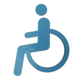 Maxbell Symbol Sign Wheelchair Toilet Acrylic Adhesive Handicap Wall Decal Sign for Unisex Bathroom Restroom Door Symbol Silver