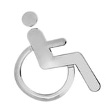 Maxbell Symbol Sign Wheelchair Toilet Acrylic Adhesive Handicap Wall Decal Sign for Unisex Bathroom Restroom Door Symbol Silver