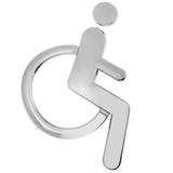 Maxbell Symbol Sign Wheelchair Toilet Acrylic Adhesive Handicap Wall Decal Sign for Unisex Bathroom Restroom Door Symbol Silver