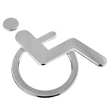 Maxbell Symbol Sign Wheelchair Toilet Acrylic Adhesive Handicap Wall Decal Sign for Unisex Bathroom Restroom Door Symbol Silver