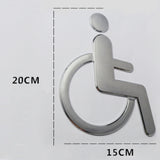 Maxbell Symbol Sign Wheelchair Toilet Acrylic Adhesive Handicap Wall Decal Sign for Unisex Bathroom Restroom Door Symbol Silver