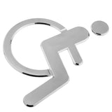 Maxbell Symbol Sign Wheelchair Toilet Acrylic Adhesive Handicap Wall Decal Sign for Unisex Bathroom Restroom Door Symbol Silver