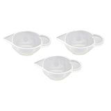 Maxbell 3 pieces clear silicone reusable mixing measuring cups liquid epoxy resin hobby craft casting jewelry making diy tools