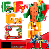 Maxbell Pack of 7 English Letters Armour Team Transforming Robot Toy Kids Party Bag Fillers - A-G