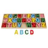 Maxbell 156 Pieces Wooden Alphabet Letters with Storage Tray Box Kids Educational Toys