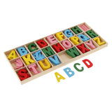 Maxbell 156 Pieces Wooden Alphabet Letters with Storage Tray Box Kids Educational Toys