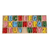 Maxbell 156 Pieces Wooden Alphabet Letters with Storage Tray Box Kids Educational Toys