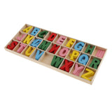 Maxbell 156 Pieces Wooden Alphabet Letters with Storage Tray Box Kids Educational Toys