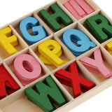 Maxbell 156 Pieces Wooden Alphabet Letters with Storage Tray Box Kids Educational Toys