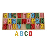 Maxbell 156 Pieces Wooden Alphabet Letters with Storage Tray Box Kids Educational Toys