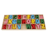 Maxbell 156 Pieces Wooden Alphabet Letters with Storage Tray Box Kids Educational Toys