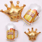Maxbell Pieces of 6 Large Golden Crown Inflatable Foil Balloon Birthday Party Decorations