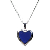 Maxbell Love Heart Locket Gemstone Stainless Steel Pendant Photo Frame Color Change Necklace