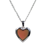 Maxbell Love Heart Locket Gemstone Stainless Steel Pendant Photo Frame Color Change Necklace