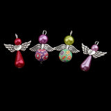 Maxbell 10 Piece Pearl Polymer Clay Angel Wings Charms Pendants for DIY Jewelry Key Ring Hanging Decoration