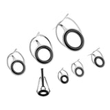 Maxbell 7Pcs Spinning Rod Guides Tip Ceramic Guide with Eyelets, Fishing Rod Guide Replacement Tip Spare Parts Repair and Tips Repair Eye Loop Kit