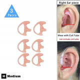 Maxbell 3Pairs (S+M+L) Silicone Replacement Earplug Earmold Earbuds (Left and Right) for Two-Way Radio Air Acoustic Coil Tube Audio Kit Walkie Talkie Earpiece Headset,pink