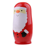 Maxbell Christmas Theme Wooden Russian Nesting Babushka Matryoshka 6pcs Dolls Hand Painted