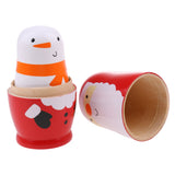 Maxbell Christmas Theme Wooden Russian Nesting Babushka Matryoshka 6pcs Dolls Hand Painted