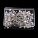 Maxbell 100 Pieces Pearl Needles for Wedding Bouquet Pins Dress Maker Corsage Pins Corsage Pins