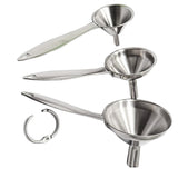 Maxbell Funnel Set with Long Handles Stainless Steel Set of 3 for Home Kitchen