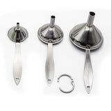 Maxbell Funnel Set with Long Handles Stainless Steel Set of 3 for Home Kitchen