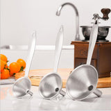 Maxbell Funnel Set with Long Handles Stainless Steel Set of 3 for Home Kitchen