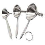 Maxbell Funnel Set with Long Handles Stainless Steel Set of 3 for Home Kitchen