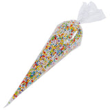 Maxbell 50 Pieces Cone Clear Sweet Chocolate Candy Cupcake Wrapper Birthday Party Favor Gifts Display Cellophane Cello Bags Decoration 27 x 8 cm