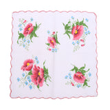 Maxbell 10pcs Women 100% Cotton White Handkerchiefs Assorted Colourful Flowers Gift