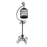 Maxbell 1:12 Dollhouse Miniature Black Metal Bird Cage with Holder Stand Decor