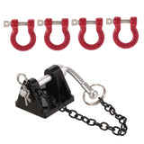 Maxbell 1:10 RC Metal Tow Shackle Trailer Hook Set for Axial SCX10 TRX-4 D90 Crawler