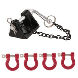 Maxbell 1:10 RC Metal Tow Shackle Trailer Hook Set for Axial SCX10 TRX-4 D90 Crawler