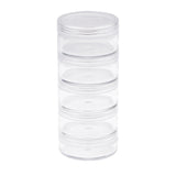 Maxbell Transparent Plastic Cosmetic Storage Containers Minerals Display Clear Makeup Stackable Jar 5 Layer Screw Containers For Beads Crafts Small Items