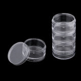 Maxbell Transparent Plastic Cosmetic Storage Containers Minerals Display Clear Makeup Stackable Jar 5 Layer Screw Containers For Beads Crafts Small Items