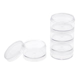 Maxbell Transparent Plastic Cosmetic Storage Containers Minerals Display Clear Makeup Stackable Jar 5 Layer Screw Containers For Beads Crafts Small Items